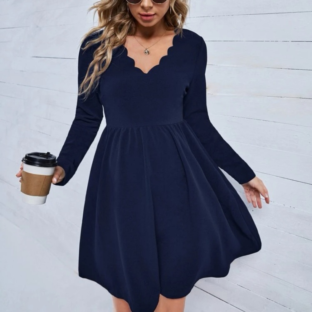 SHEIN navy maternity dress